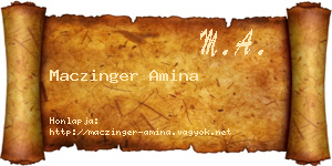 Maczinger Amina névjegykártya